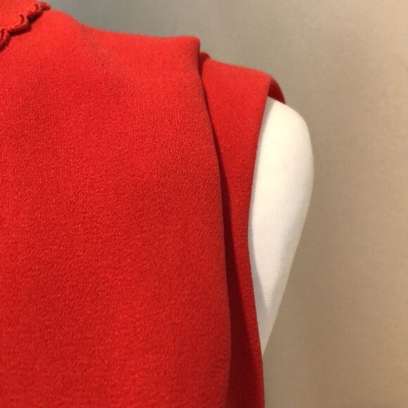 TED BAKER LONDON Red Sleeveless Holiday Dress Keyhole Accent On Back Sz 2 - Picture 8 of 16